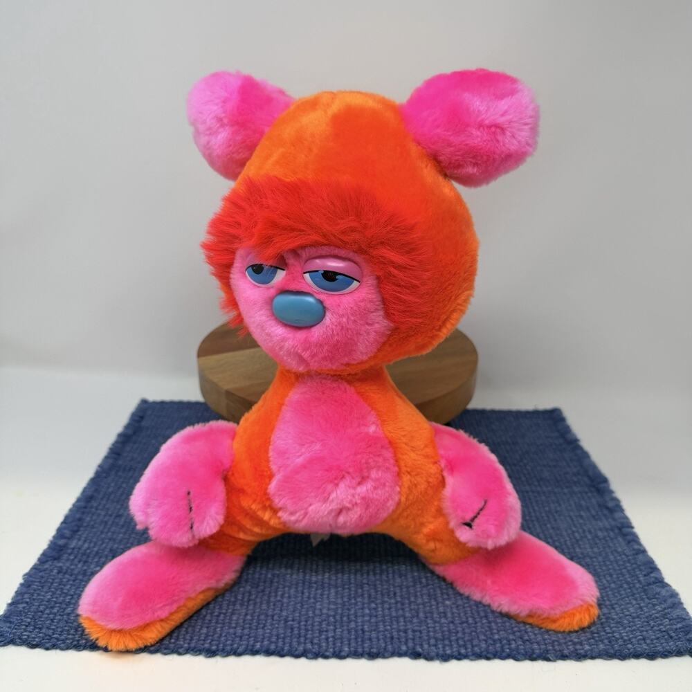 Planet Animals Alien Raspberrit Amus Plush VTG 80's 1982 Rare BRIGHT Orange Pink
